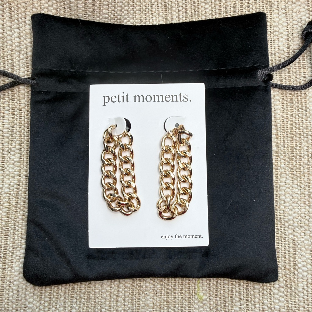 Petit Moments. Gold Chain Link Drop Earrings